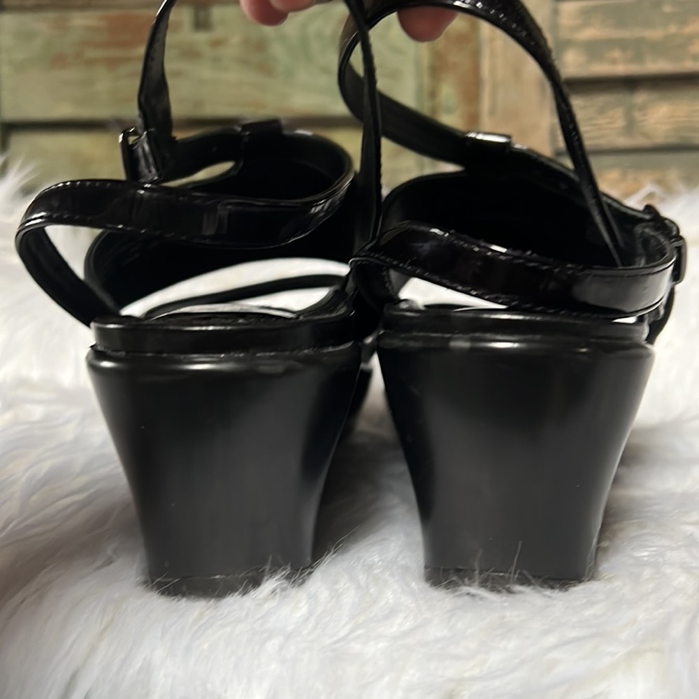 Dansko Sandals Womens Sz 37 / US 6.5-7 Addison Black Strappy Patent Leather Shoe - Picture 6 of 9